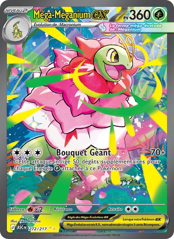 Méga-Méganium-ex 272/217 - Héros Transcendants - Holo - Pokémon JCC