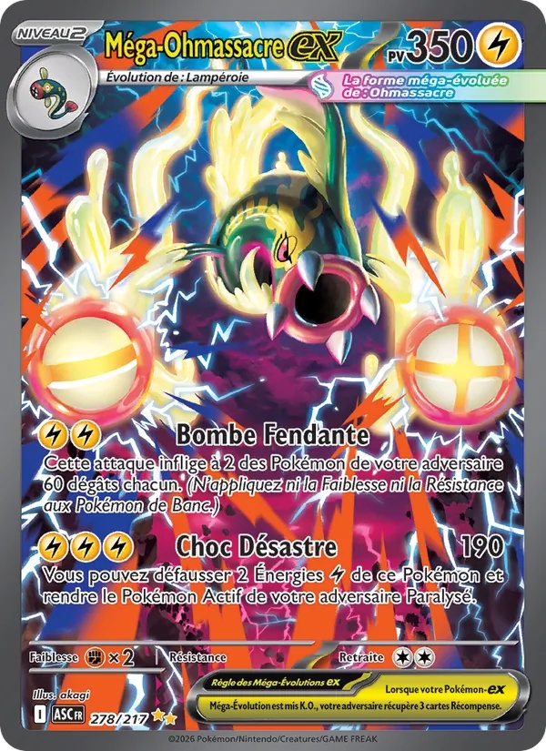 Méga-Ohmassacre-ex 278/217 - Héros Transcendants - Holo - Pokémon JCC
