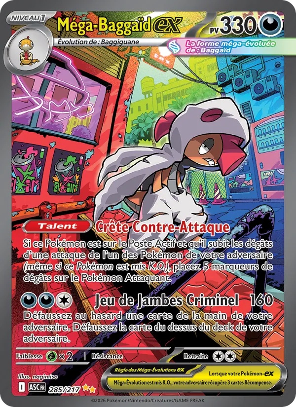 Méga-Baggaïd-ex 285/217 - Héros Transcendants - Holo - Pokémon JCC