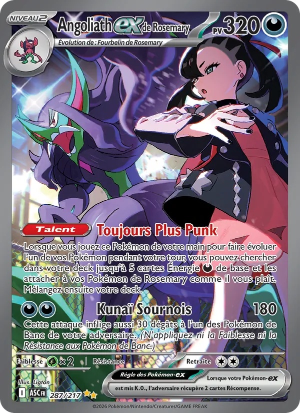 Angoliath-ex de Rosemary 287/217 - Héros Transcendants - Holo - Pokémon JCC