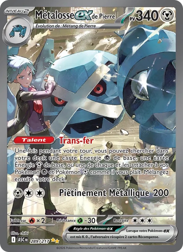 Métalosse-ex de Pierre 289/217 - Héros Transcendants - Holo - Pokémon JCC