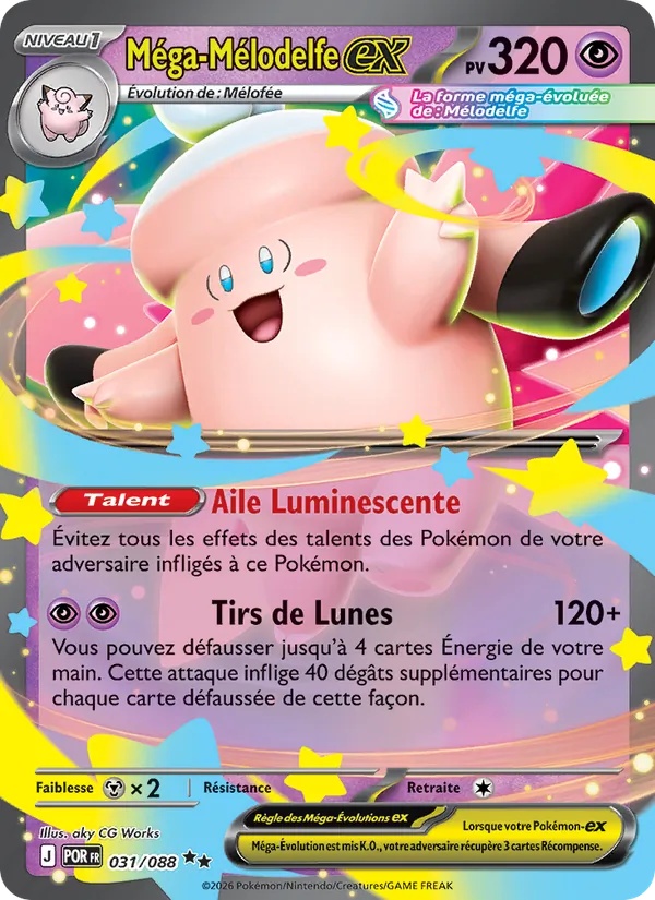 Méga-Mélodelfe-ex 031/88 - Équilibre Parfait - Holo - Pokémon JCC