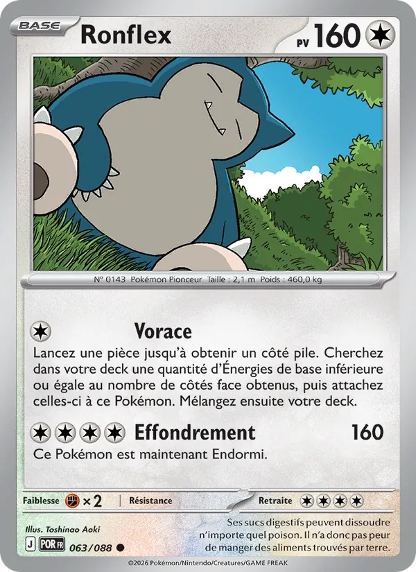 Ronflex 063/88 - Équilibre Parfait - Reverse - Pokémon JCC