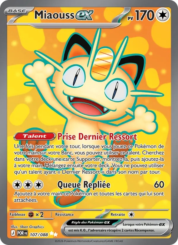 Miaouss-ex 107/88 - Équilibre Parfait - Holo - Pokémon JCC