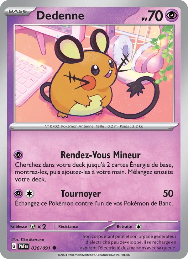 Dedenne 036/91 - Destinées de Paldea - Reverse - Pokémon JCC