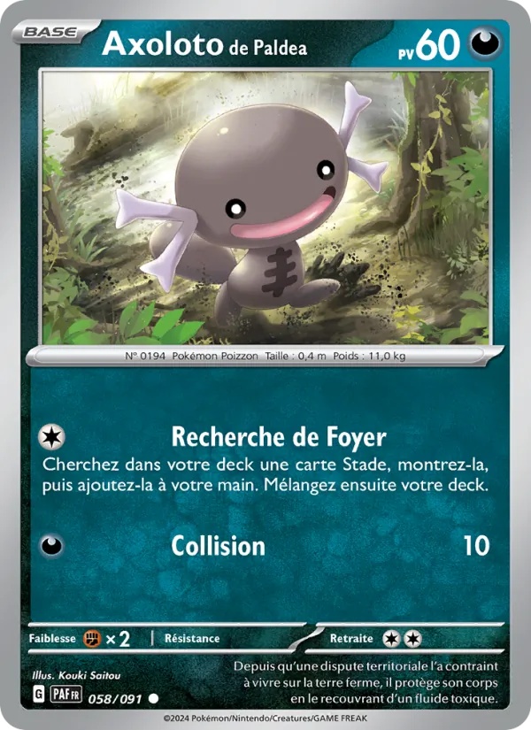 Axoloto de Paldea 058/91 - Destinées de Paldea - Reverse - Pokémon JCC