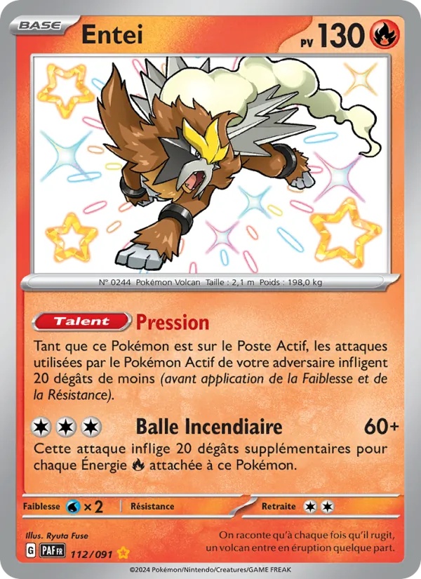 Entei 112/91 - Destinées de Paldea - Holo - Pokémon JCC