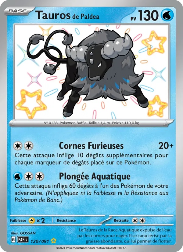Tauros de Paldea 120/91 - Destinées de Paldea - Holo - Pokémon JCC