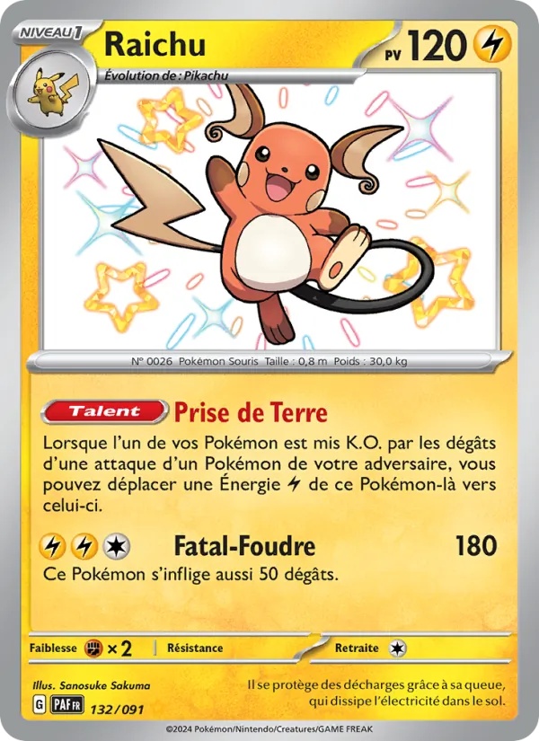 Raichu 132/91 - Destinées de Paldea - Holo - Pokémon JCC