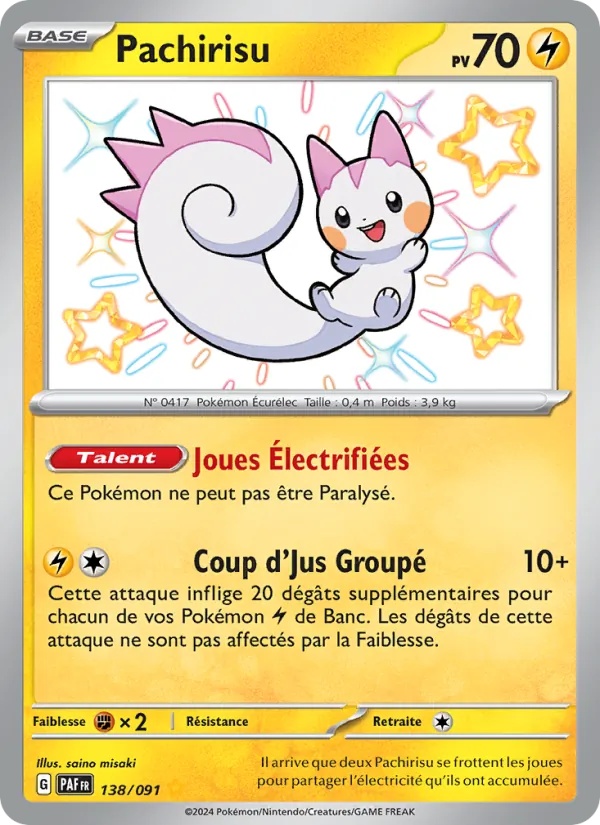 Pachirisu 138/91 - Destinées de Paldea - Holo - Pokémon JCC