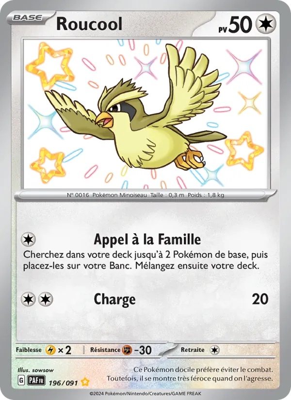 Roucool 196/91 - Destinées de Paldea - Holo - Pokémon JCC
