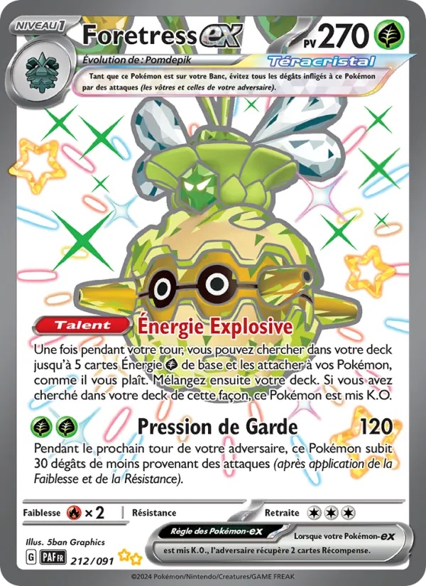 Foretress-ex 212/91 - Destinées de Paldea - Holo - Pokémon JCC