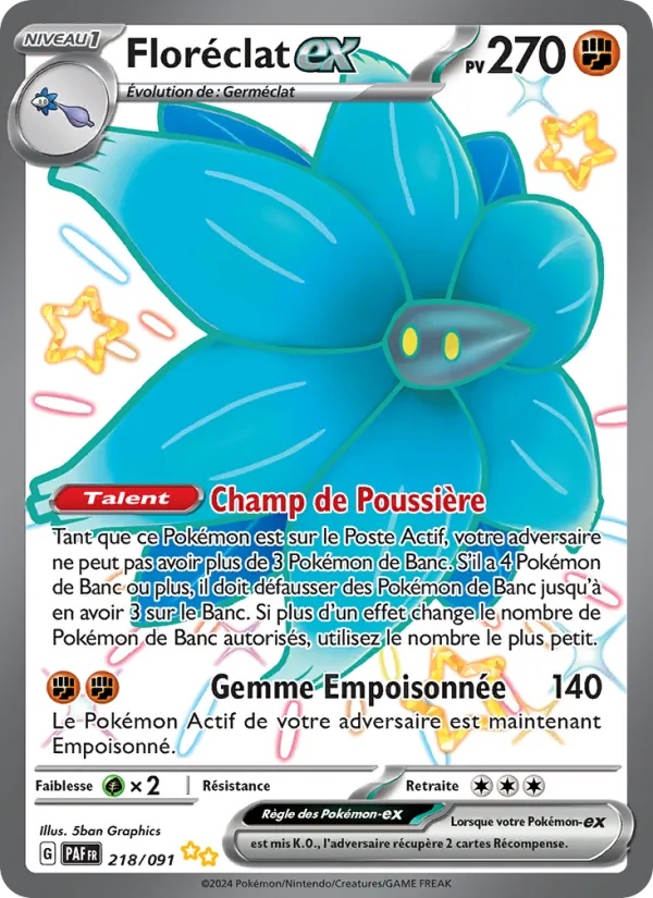Floréclat-ex 218/91 - Destinées de Paldea - Holo - Pokémon JCC