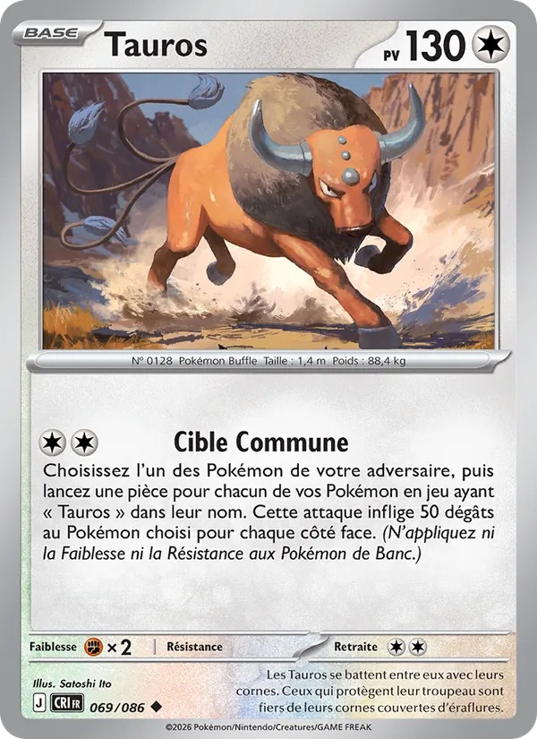 Tauros 069/86 - Chaos Ascendant - Pokémon JCC