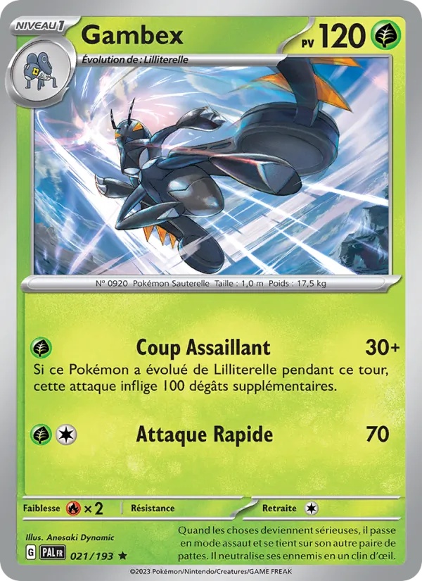 Gambex 021/193 - Évolutions à Paldea - Reverse - Pokémon JCC