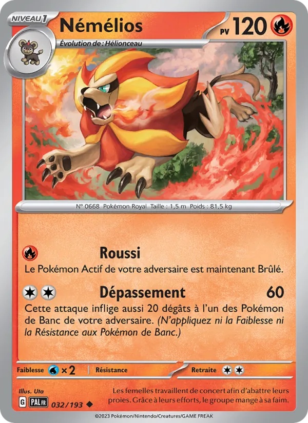 Némélios 032/193 - Évolutions à Paldea - Reverse - Pokémon JCC