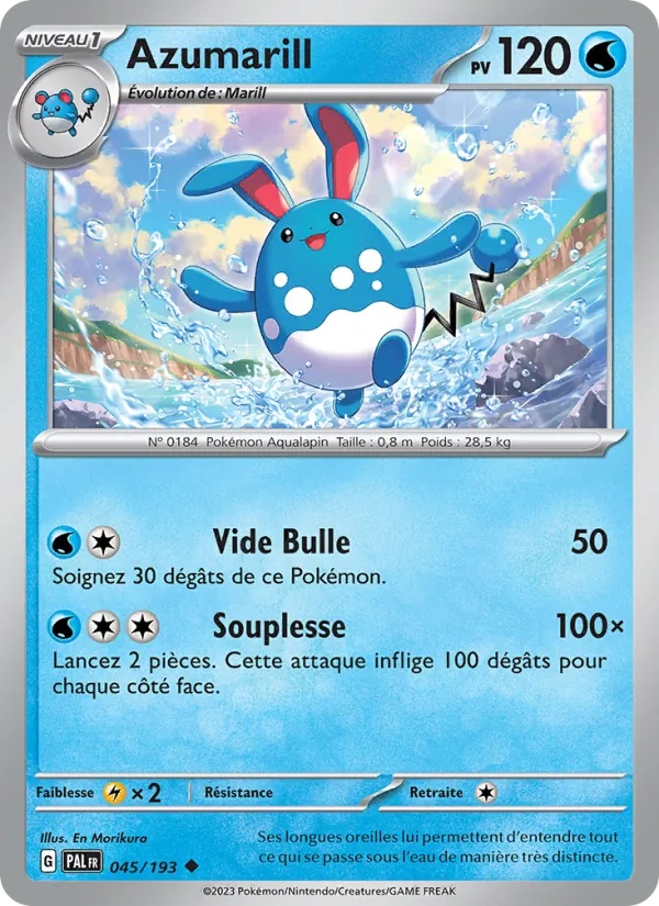 Azumarill 045/193 - Évolutions à Paldea - Reverse - Pokémon JCC