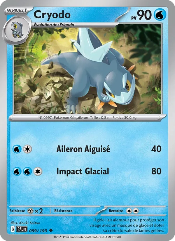 Cryodo 059/193 - Évolutions à Paldea - Reverse - Pokémon JCC
