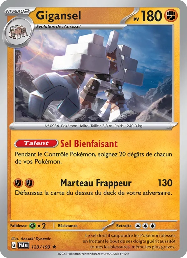 Gigansel 123/193 - Évolutions à Paldea - Reverse - Pokémon JCC