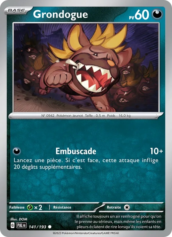 Grondogue 141/193 - Évolutions à Paldea - Reverse - Pokémon JCC