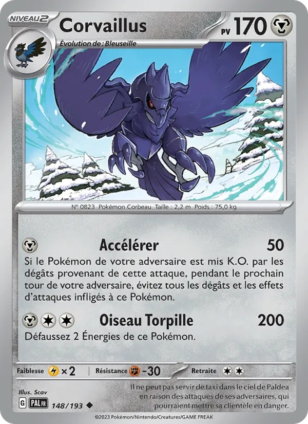 Corvaillus 148/193 - Évolutions à Paldea - Reverse - Pokémon JCC