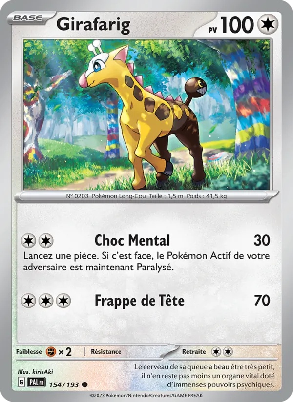 Girafarig 154/193 - Évolutions à Paldea - Reverse - Pokémon JCC