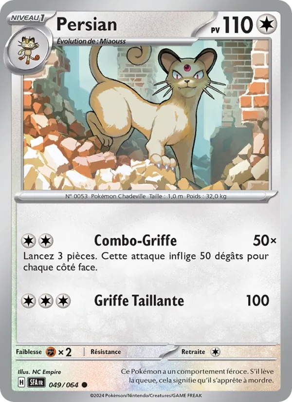 Persian 049/64 - Fable Nébuleuse - Reverse - Pokémon JCC
