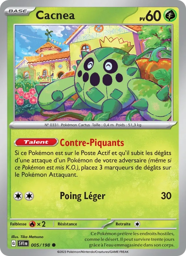 Cacnea 005/198 - Écarlate et Violet - Reverse - Pokémon JCC