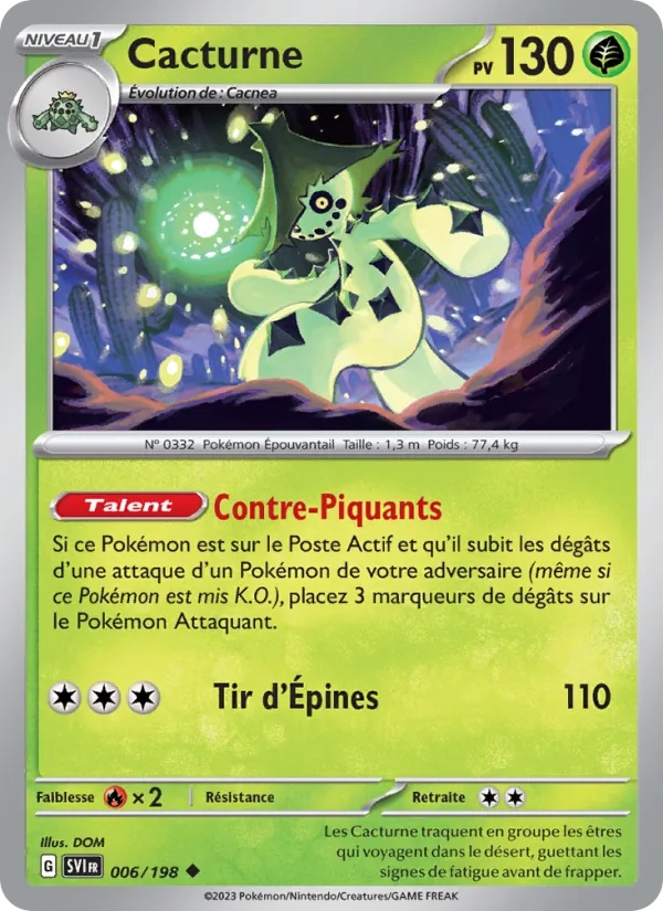 Cacturne 006/198 - Écarlate et Violet - Reverse - Pokémon JCC