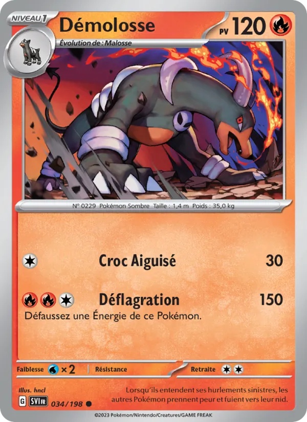 Démolosse 034/198 - Écarlate et Violet - Reverse - Pokémon JCC