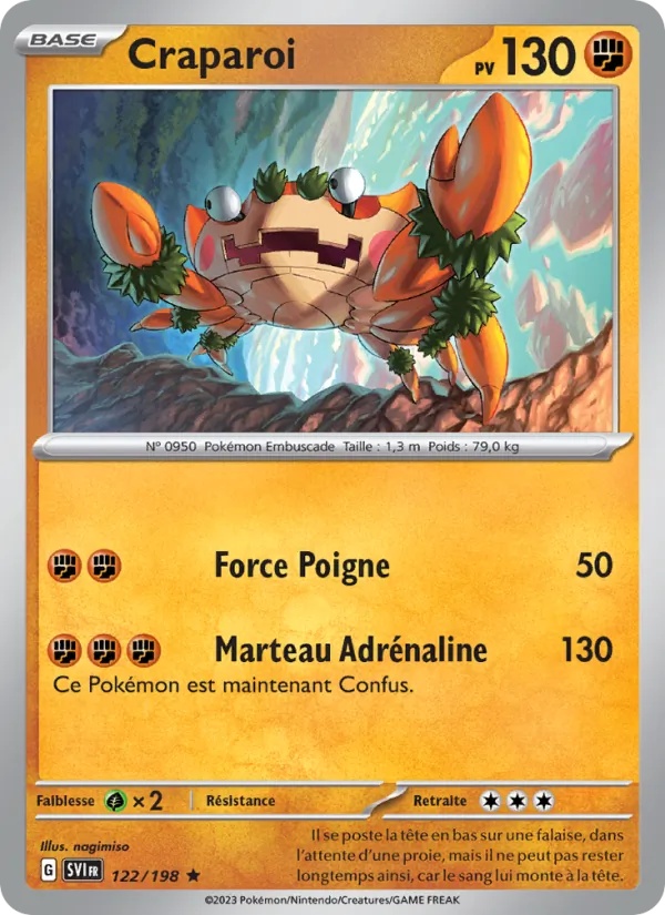 Craparoi 122/198 - Écarlate et Violet - Reverse - Pokémon JCC