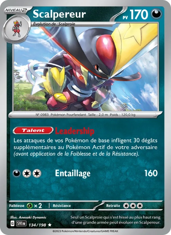 Scalpereur 134/198 - Écarlate et Violet - Reverse - Pokémon JCC