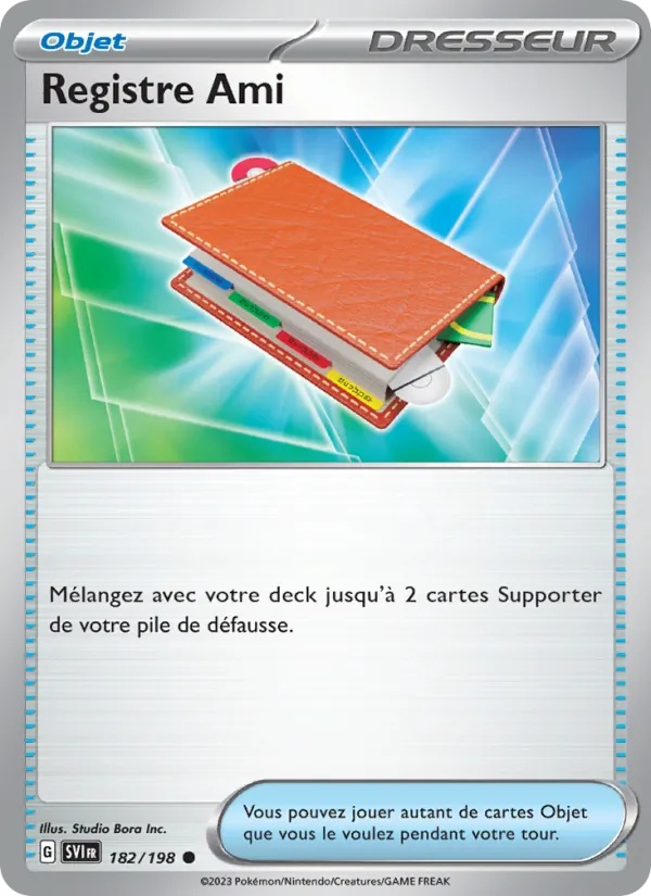 Registre Ami 182/198 - Écarlate et Violet - Reverse - Pokémon JCC