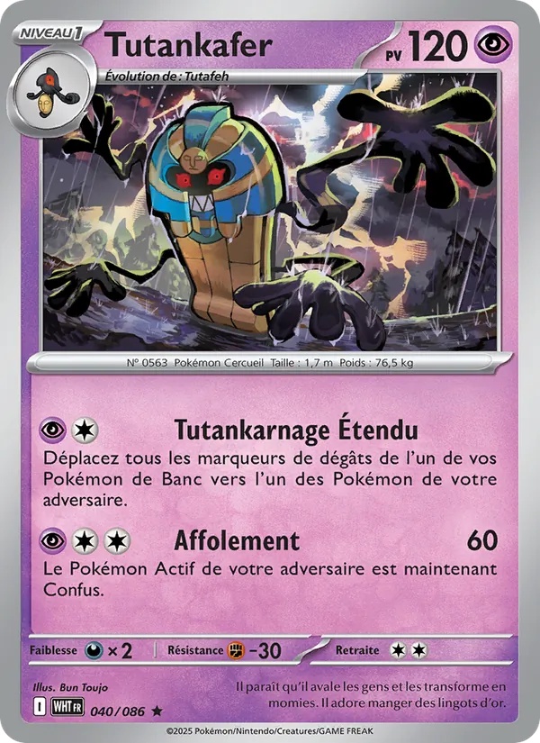 Tutankafer 040/86 - Flamme Blanche - Reverse - Pokémon JCC