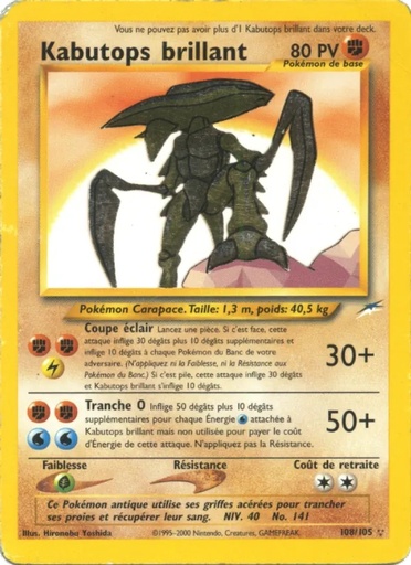Kabutops brillant 108/105 Holo