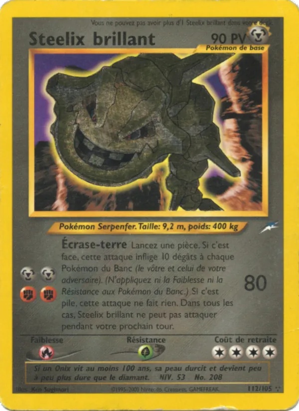 Steelix brillant 112/105 - Neo Destiny - Holo 1re Édition - Pokémon JCC