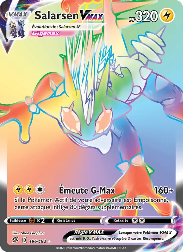 Salarsen VMAX 196/192 - Clash des Rebelles - Holo Rainbow - Pokémon JCC