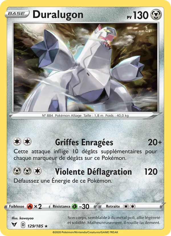 Duralugon 129/185 - Voltage Éclatant - Holo Cosmos - Pokémon JCC