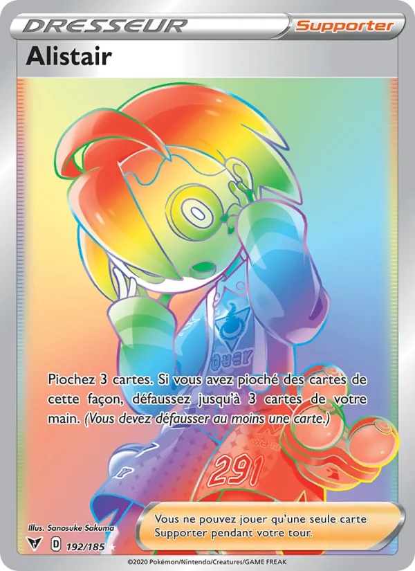 Alistair 192/185 - Voltage Éclatant - Holo Rainbow - Pokémon JCC