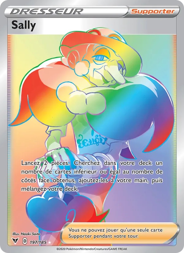 Sally 197/185 - Voltage Éclatant - Holo Rainbow - Pokémon JCC