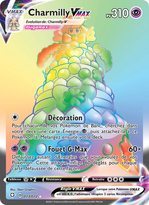 Charmilly VMAX 73/72 - Destinées Radieuses - Holo Rainbow - Pokémon JCC