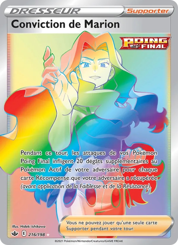 Conviction de Marion 216/198 - Règne de Glace - Holo Rainbow - Pokémon JCC