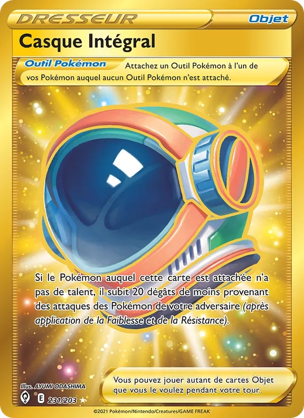 Casque Intégral 231/203 - Évolution Céleste - Holo Or - Pokémon JCC