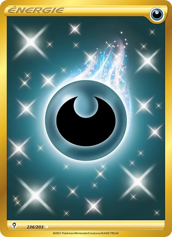 Énergie Obscurité 236/203 - Évolution Céleste - Holo Or - Pokémon JCC