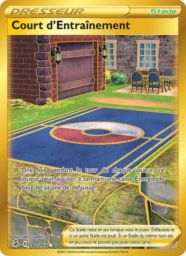 Court d'Entraînement 282/264 - Poing de Fusion - Holo Or - Pokémon JCC