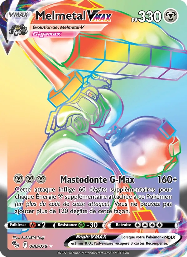 Melmetal VMAX 080/78 - Pokémon GO - Holo Rainbow - Pokémon JCC
