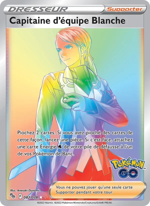 Capitaine d'équipe Blanche 082/78 - Pokémon GO - Holo Rainbow - Pokémon JCC