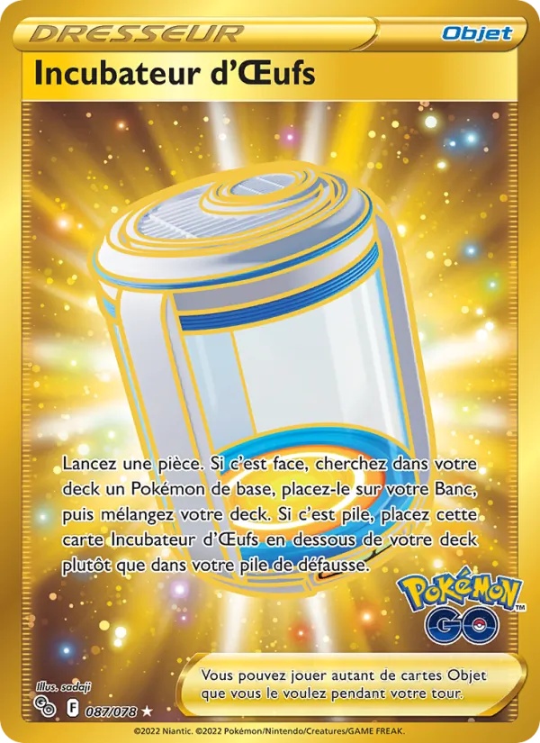 Incubateur d'Œufs 087/78 - Pokémon GO - Holo Or - Pokémon JCC