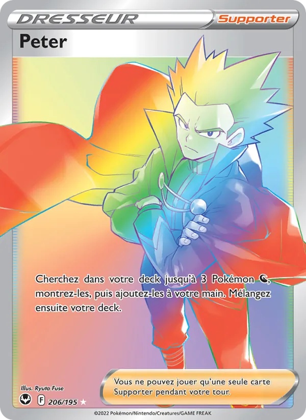 Peter 206/195 - Tempête Argentée - Holo Rainbow - Pokémon JCC