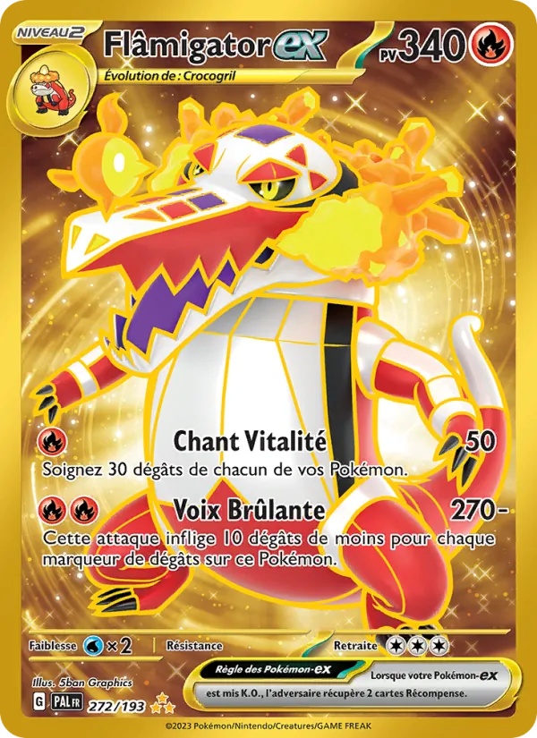 Flâmigator-ex 272/193 - Évolutions à Paldea - Holo - Pokémon JCC